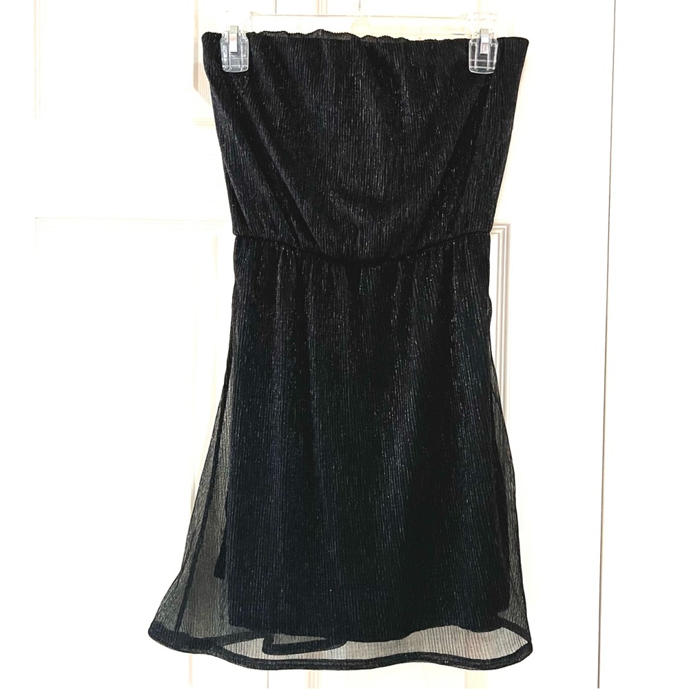Cheryl Creations Strapless Shimmery Black Mini Dress